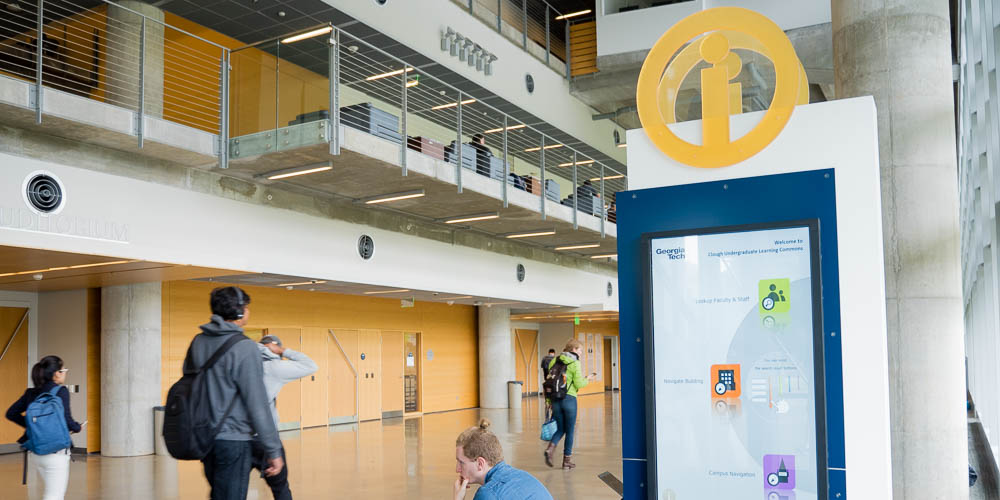 common area of building with digital signage